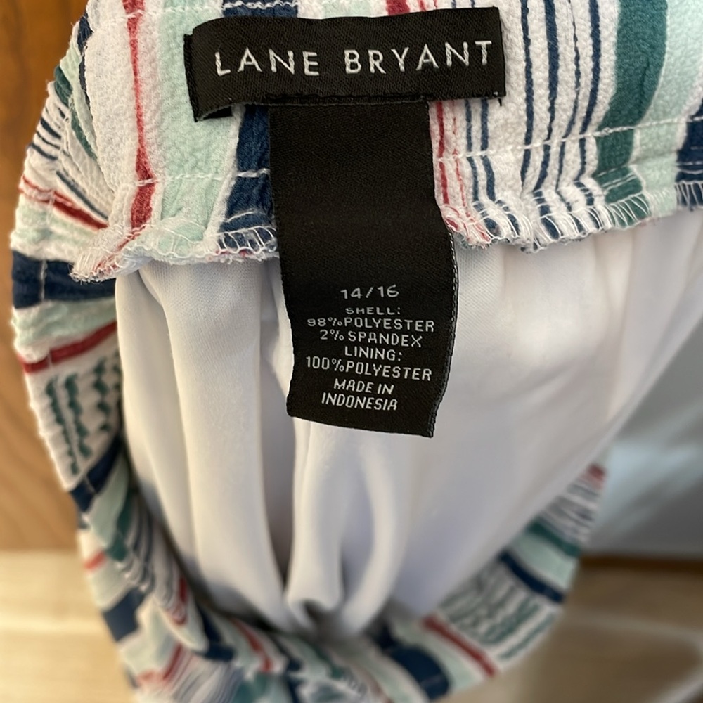 LANE BRYANT UEC Size 14/16 Striped Tiered Maxi Skirt Pull on style elastic waist - Picture 9 of 9